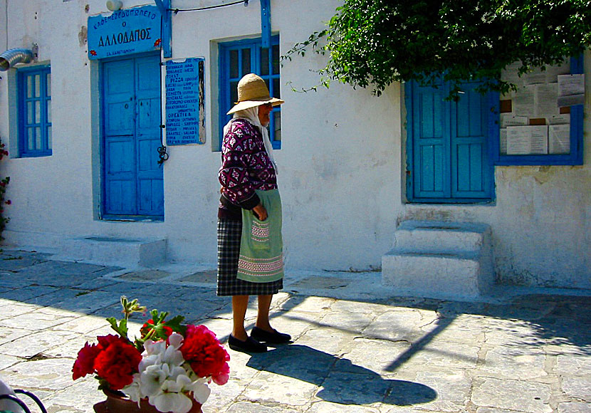 The square in Langada on Amorgos in the year in 2003.