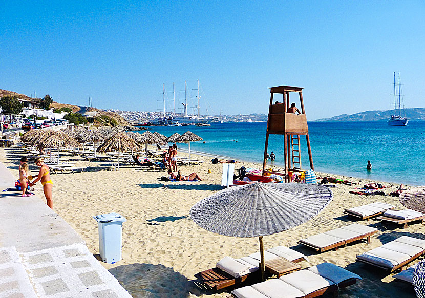 Don't miss Agios Stefanos beach when you travel to Chora on Mykonos.