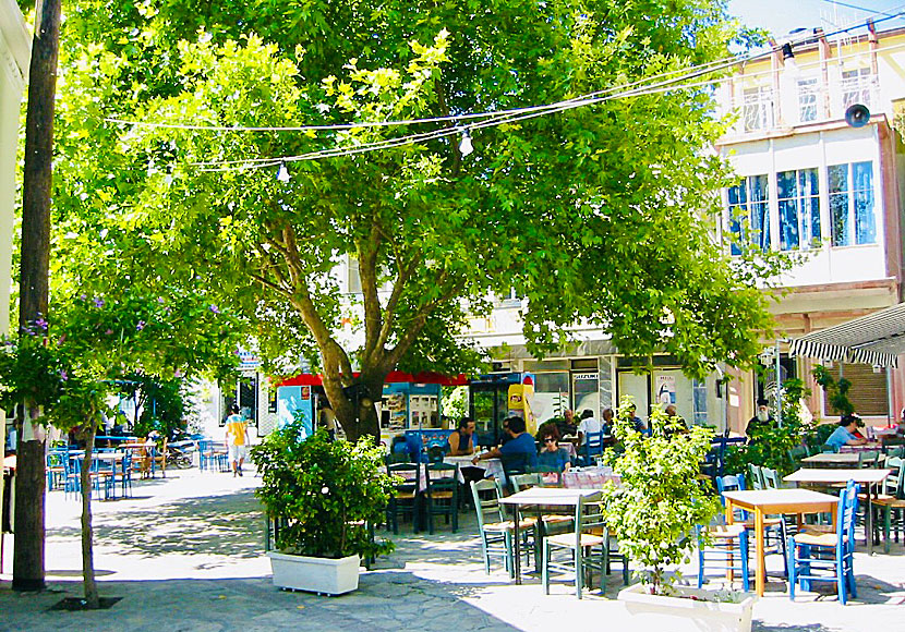 The square in Mytilini in Samos.