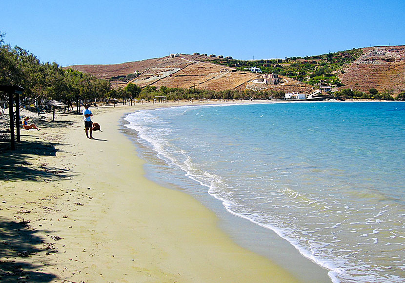 Otzias beach is one of the sandy beaches on Kea in the Cyclades.