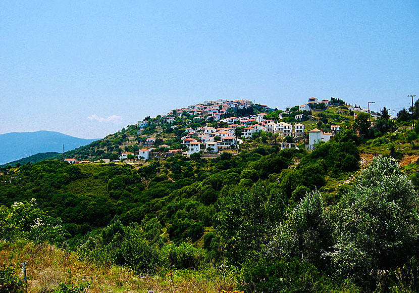The village of Chora on Alonissos in Greece.