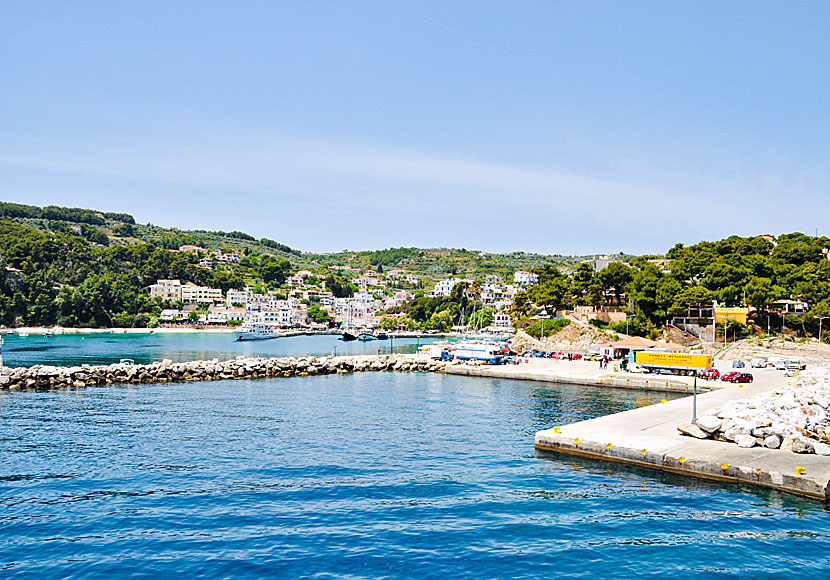 The port of Patitiri on Alonissos in Greece.