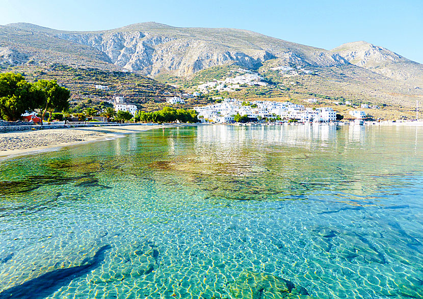 Don't miss Aegiali beach when you travel to Levrossos on Amorgos in Greece.