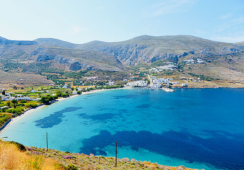 Don't miss the child-friendly sandy beach of Aegiali when you visit northern Amorgos.