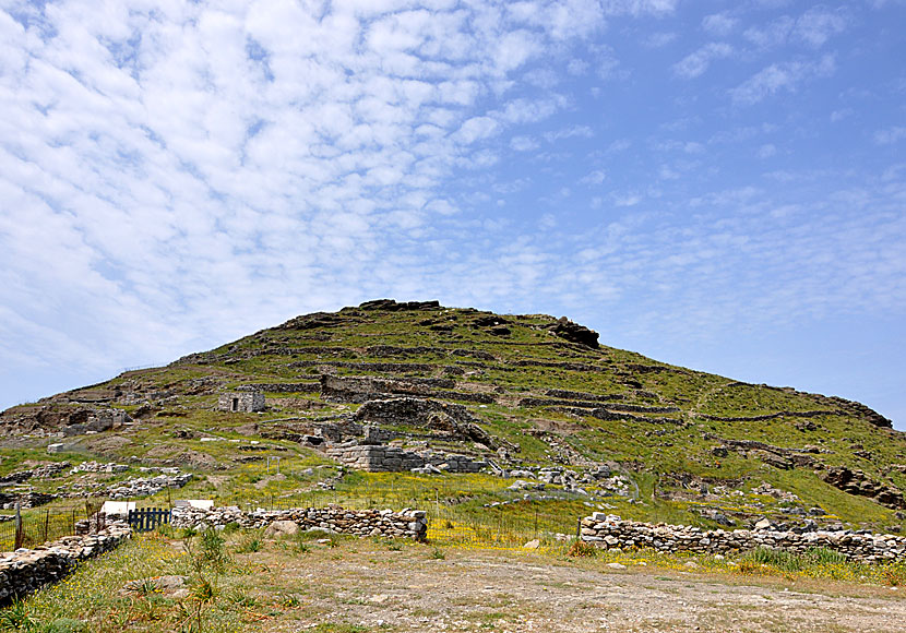 The ancient city Minoa above Katapola in Amorgos.