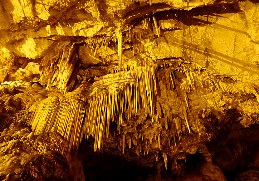 The dripstone cave Antiparos Cave on Antiparos in Greece.