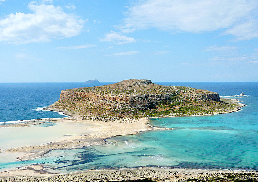 Balos beach and Gramvousa in western Crete.