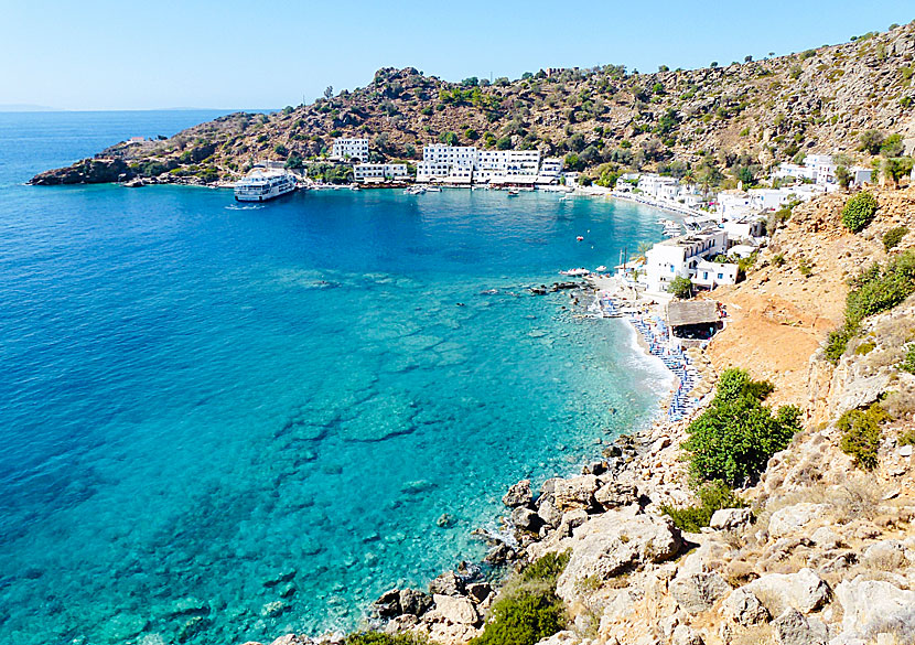Don't miss the car-free village of Loutro when you visit Sweetwater beach in Crete.