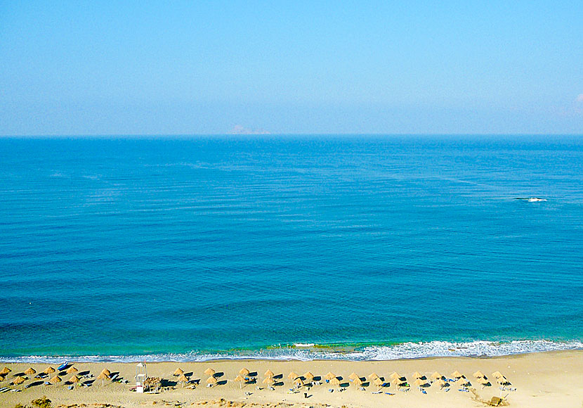 Komos beach near Kalamaki and Kokkinos Pyrgos beaches in southern Crete.