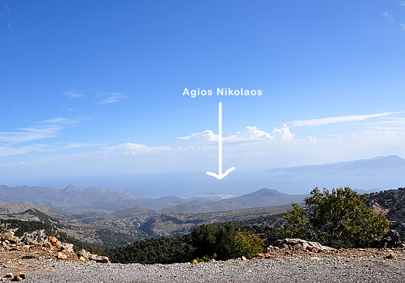 The road to the Katharo Plateau offers many beautiful views. You can see all the way to Agios Nikolaos.