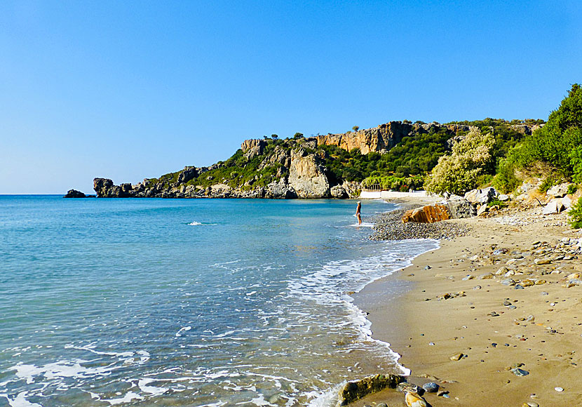 Polirizos beach located after Koraka beach in Crete.