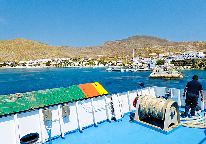 Ferry to Folegandros from Piraeus and the islands of the Cyclades.