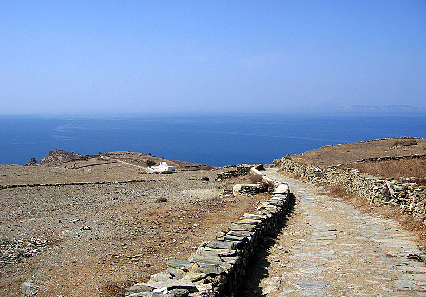 Hiking on Folegandros in the Cyclades.