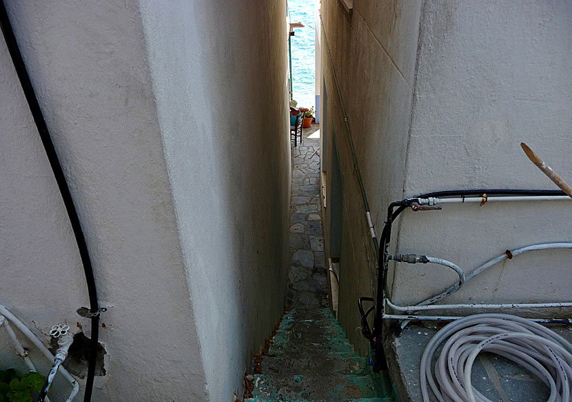 In Armenistis is the narrowest alley I have seen in Greece.
