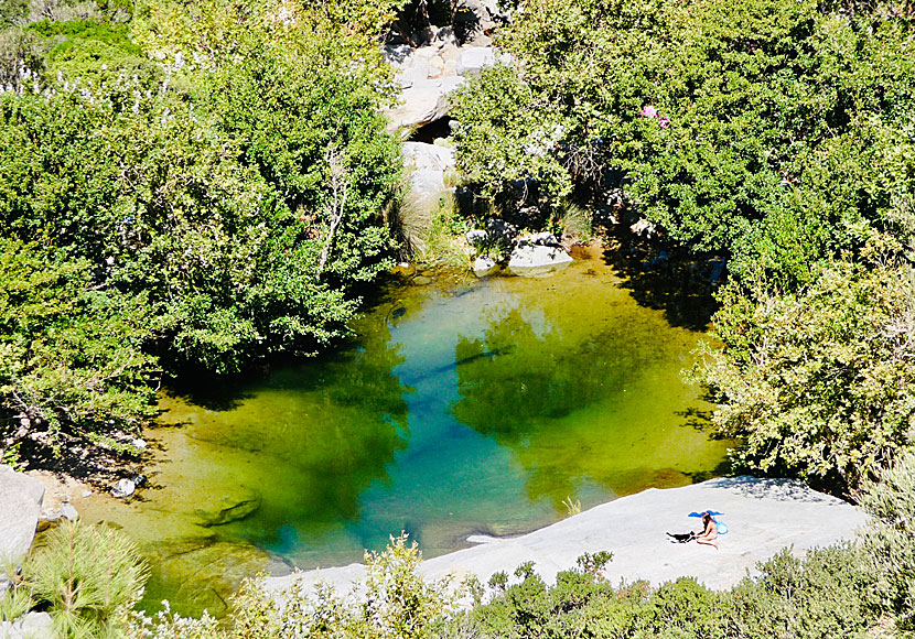 Don't miss swimming in the freshwater lakes above Nas when you travel to Armenistis on Ikaria in Greece.