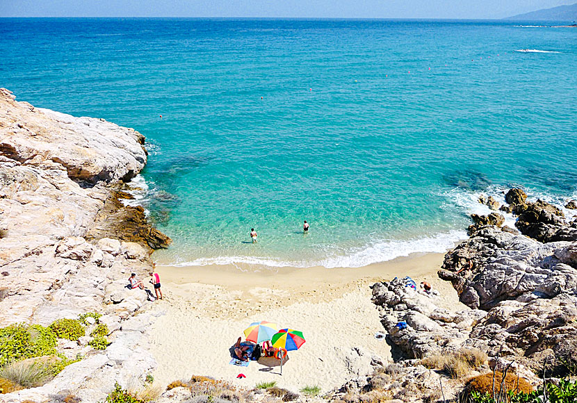 The secret little sandy beach in Livadi on Ikaria.