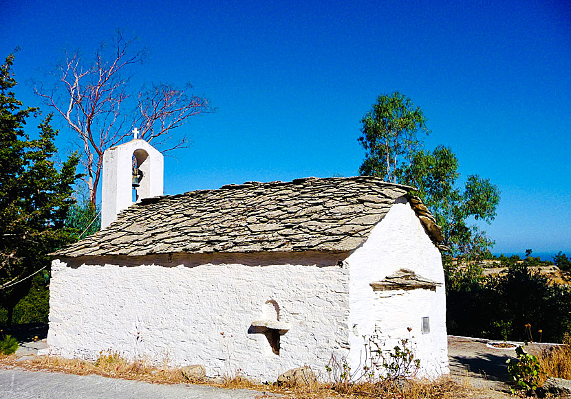 Almost all the fine churches and old houses on Ikaria have slate roofs.