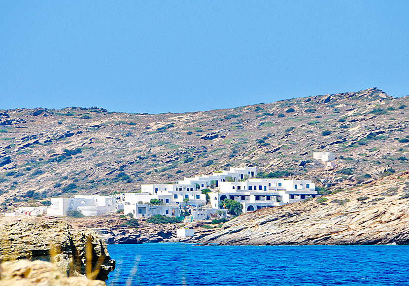 Abandoned hotel on Manganari beach on the island of Ios in the Cyclades.