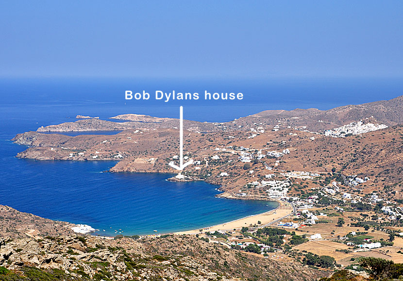 Bob Dylan's house at Mylopotas beach on Ios island, Greece.