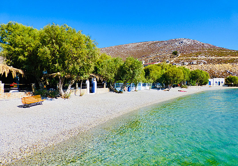 Vlychadia beach on Kalymnos in Greece.