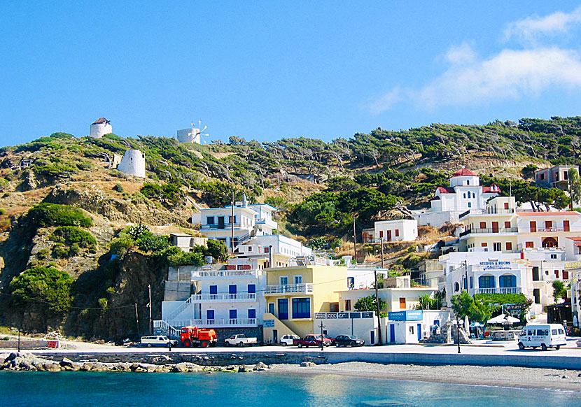 Hotels and pensions in Diafani on Karpathos in Greece.