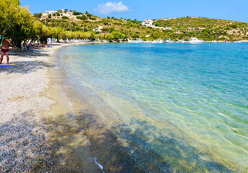 Blefoutis beach in the north of Leros is the island's best beach.