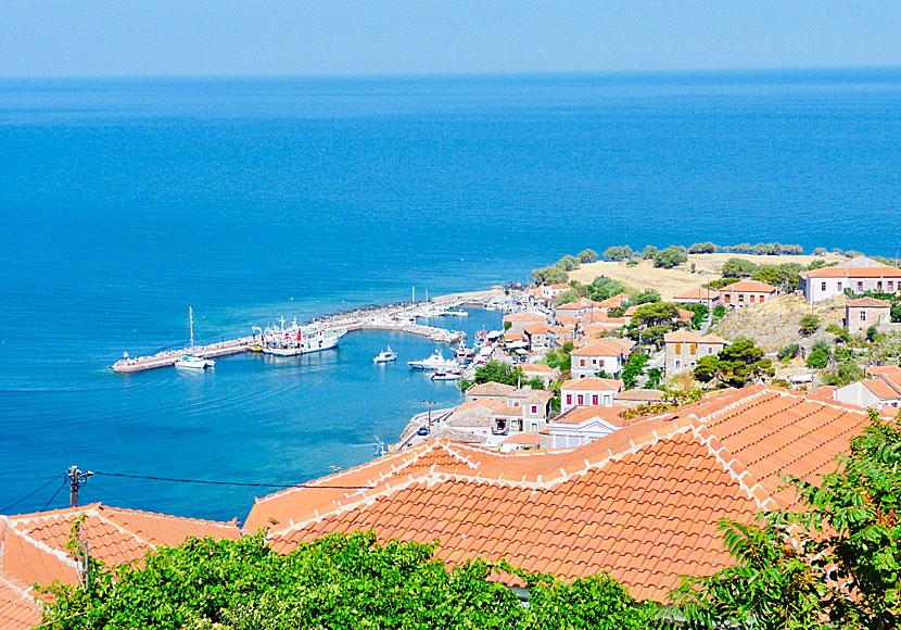 The cozy little port of Molyvos in Lesvos, Greece.