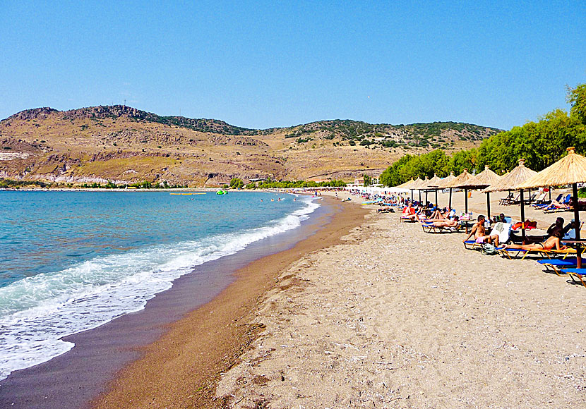 Petra beach in Lesvos.