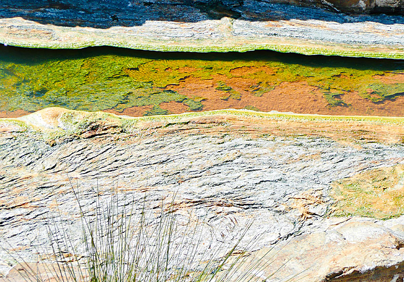 In some places, the hot springs can be likened to works of art created by nature in Lesvos.