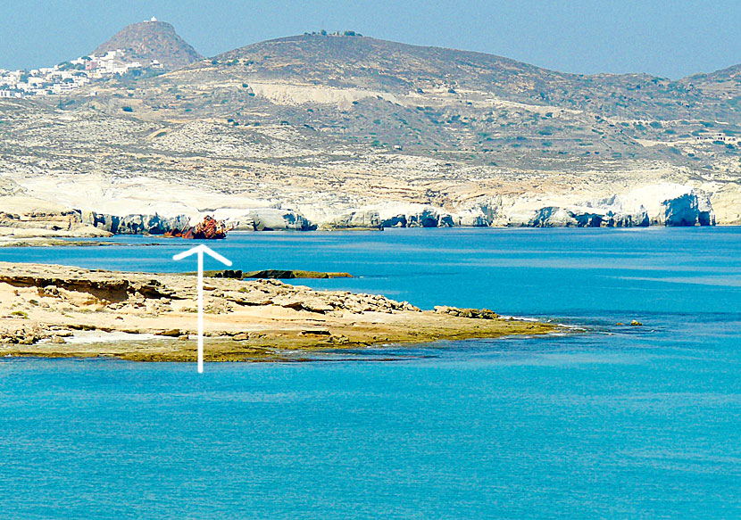 Shipwreck of Sarakiniko on Milos.
