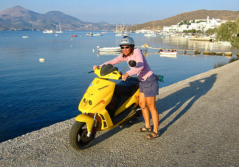 Rent a car and moped on Milos in the Cyclades.