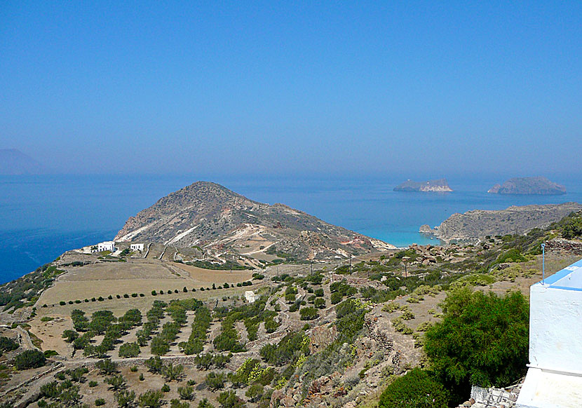 View of the sea from Panagia Korfiotissa church in Plaka.