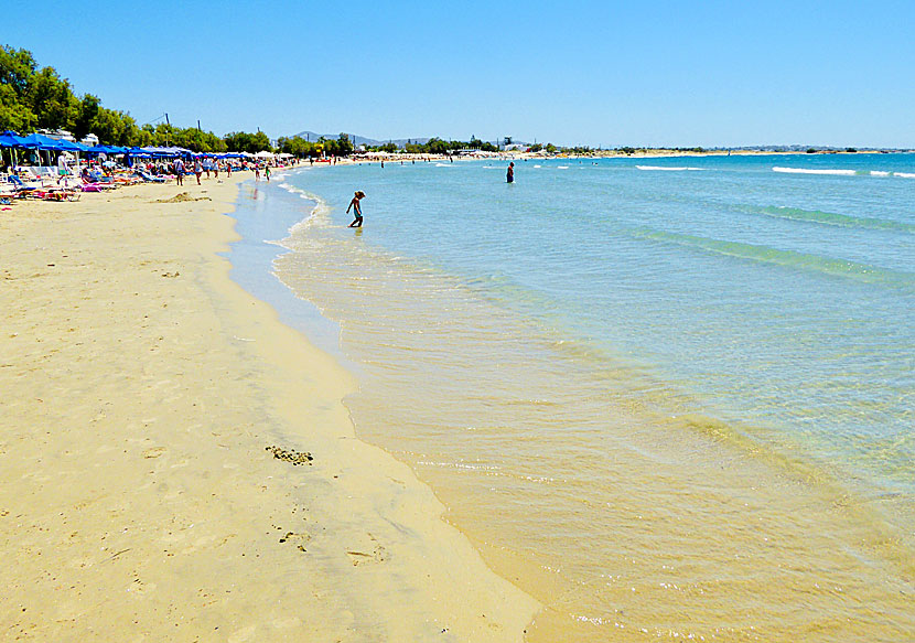 Child-friendly Agios Georgios beach near Naxos town.