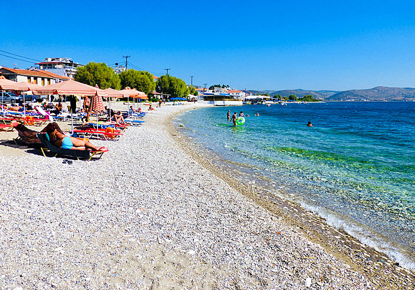 The beach in Ireon on Samos.