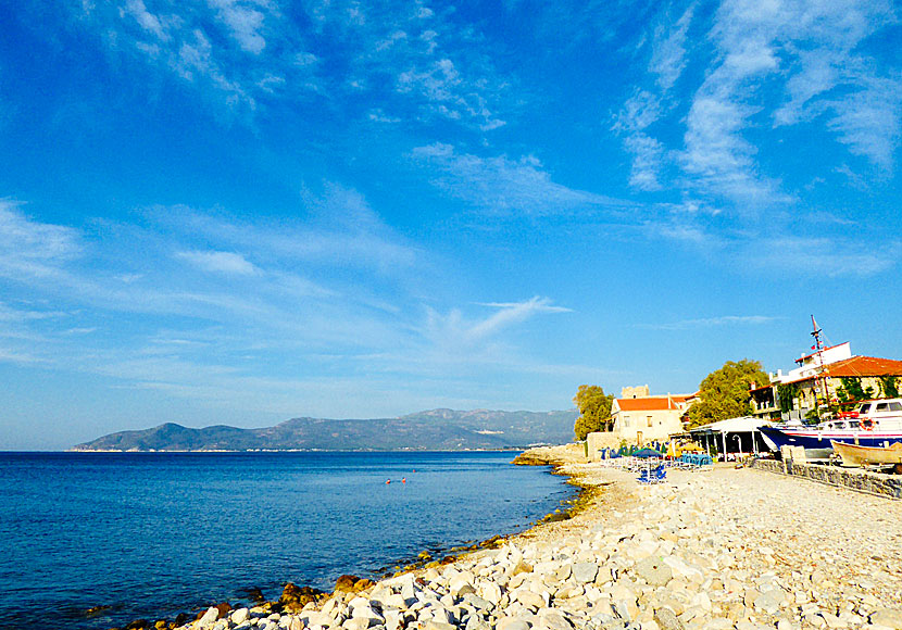 Tarsanas beach in Pythagorion on Samos.