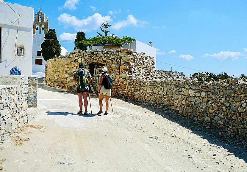 On a hike to Psili Amos beach via the village of Messaria.