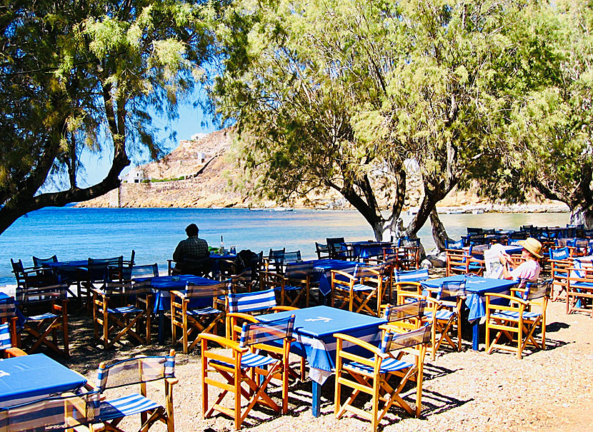 Taverns and restaurants in Megalo Livadi on Serifos.