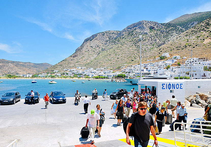 The port of Kamares on Sifnos in the Cyclades.
