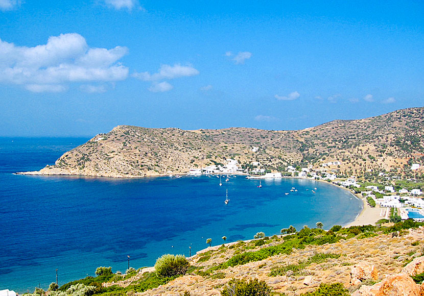 Don't miss the village and beach of Vathy when you travel to Sifnos in the Cyclades.