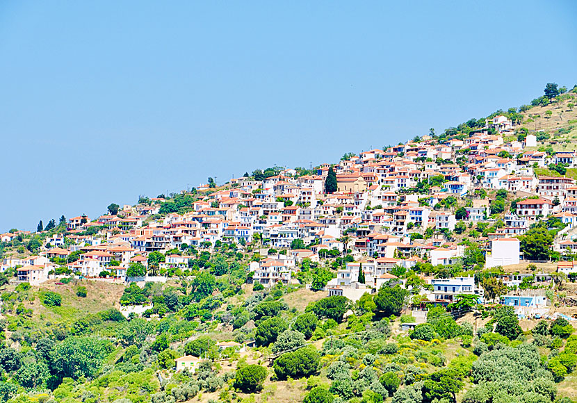 View over the beautiful village of Glossa in Greece.