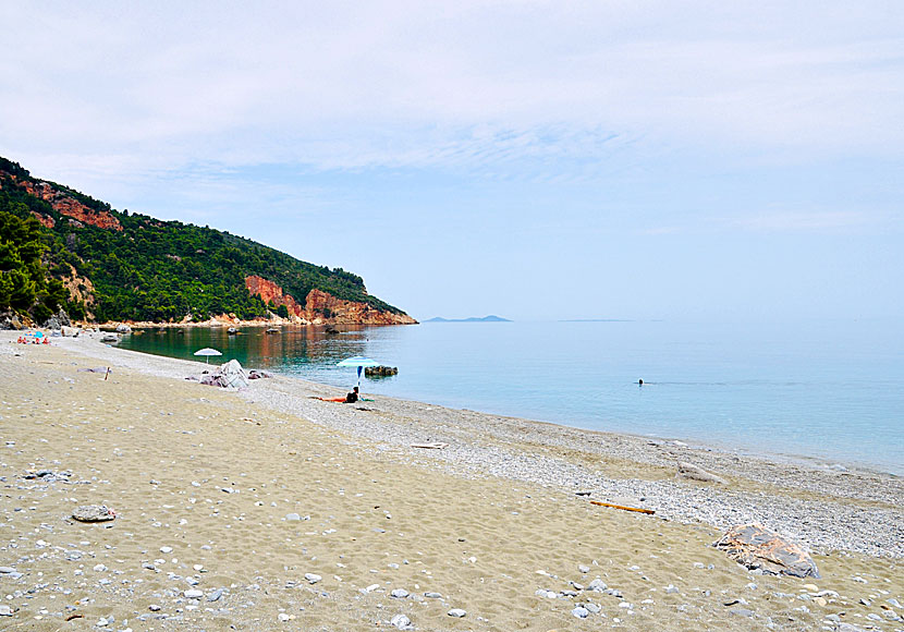 Velanio nudist beach on Skopelos in the Sporades.