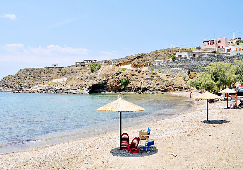 Abela beach near Megas Gialos beach on the island of Syros in the Cyclades.