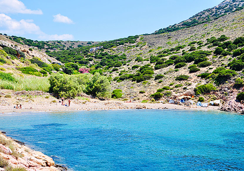 Armeos nudist beach in Galissas on Syros.