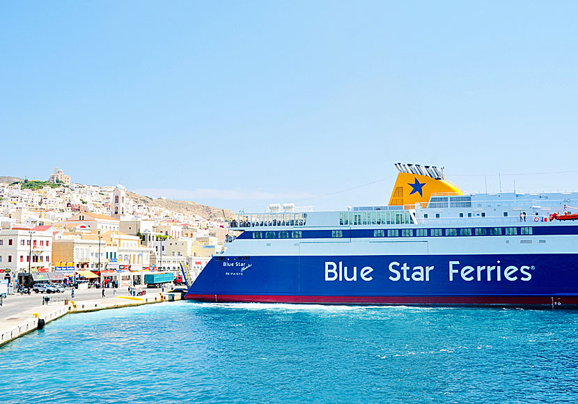 Blue Star Ferries in Ermoupolis port.