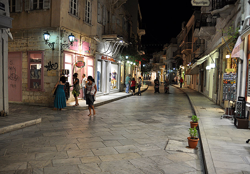 One of the shopping streets in Ermoupolis on Syros.