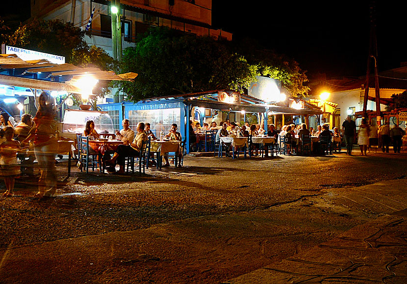 Good tavernas and restaurants on the island of Fourni in Greece.