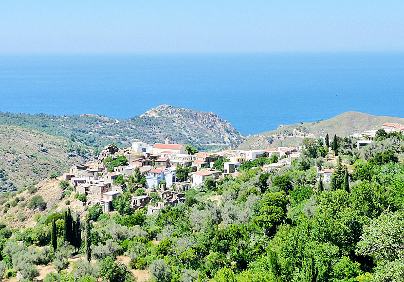 The vast majority of the villages on Chios in Greece are completely unaffected by tourism, like the village of Kambi above.