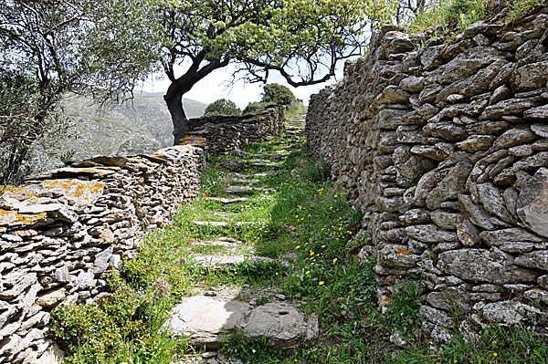 Chora via the old donkey road.