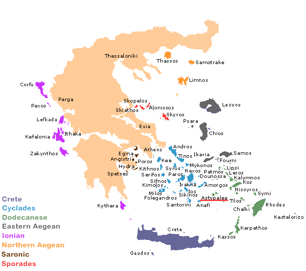 Map of Grecce. Astypalea