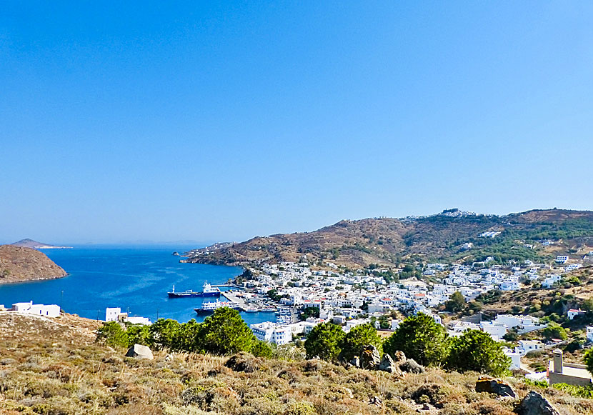 Skala, Chora and St. John's Monastery on Patmos in the Dodecanese.